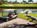 플로리다 골프장, 악어가 골프 카트 공격하는 충격적인 순간 포착